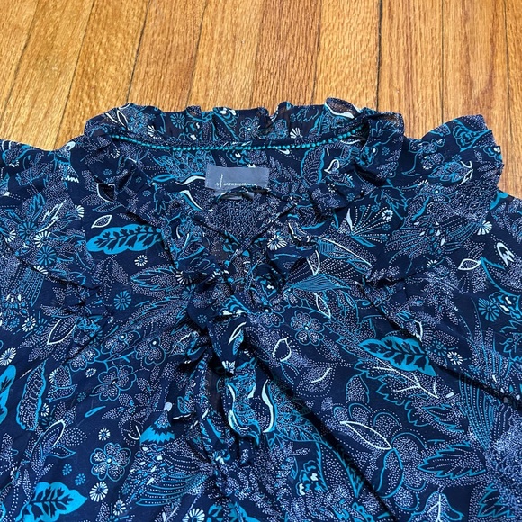 Anthropologie Top Haida Floral Peasant Top floral sheer blouse size Small - Picture 4 of 10